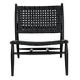 thumbnail image 2 of SAFAVIEH Soleil Modern Leather Woven Accent Chair, Black, 2 of 11