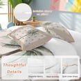 thumbnail image 2 of 3 Piece Palm Trees Duvet Cover Set Twin Size, Microfiber Comforter/Quilt Cover with Corner Ties and 2 Pillowcases, Brown Tropical Plants Summer Green All Season Soft Bedding with Zipper Closure, 2 of 8