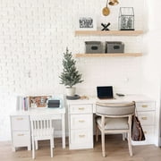KidKraft Childrens Wooden Study Desk with Chair, White, for Ages 5+