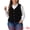 Black, variant on Women's Plus Size Velvet Sleeveless Button Down V Neck Vest 3X Black