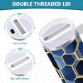 thumbnail image 3 of Yayeee 30oz Stainless Steel Tumbler with Straw and Handle Double-Wall Insulated Travel Water Bottle, Blue Hexagon Pattern, 3 of 8