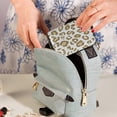 thumbnail image 5 of PU Leather Zipper Card Case Credit Card Holder Small Wallets Gold Leopard Print Pattern, 5 of 7