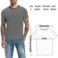 thumbnail image 4 of Men's Black and White Striped T-Shirt Casual Cotton T-Shirt Tops Simple Versatile Thin T-Shirt-S, 4 of 6