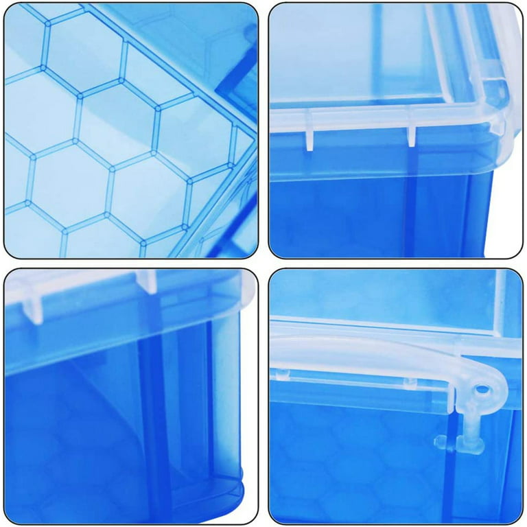  6Pack Small Plastic Clear Storage Box Containers with