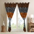 thumbnail image 3 of Leopard Print Curtains Adults Watercolor Brown Diamond 38''Wx45''L Curtains & Drapes Cheetah 30%-50% Blackout Curtains Christmas Gifts (No Real Glitter No Sequin), 3 of 6