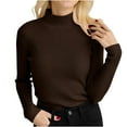 thumbnail image 2 of Xysaqa White Shirt Women, Shirts for Girls 2024 Fall Winter Women Fashion Ribbed Knit Sweater Solid Color Pullover Sweater Round Neck Sweater Tops Slim Fitted Cute Tops for Women Fall Savings!, 2 of 3