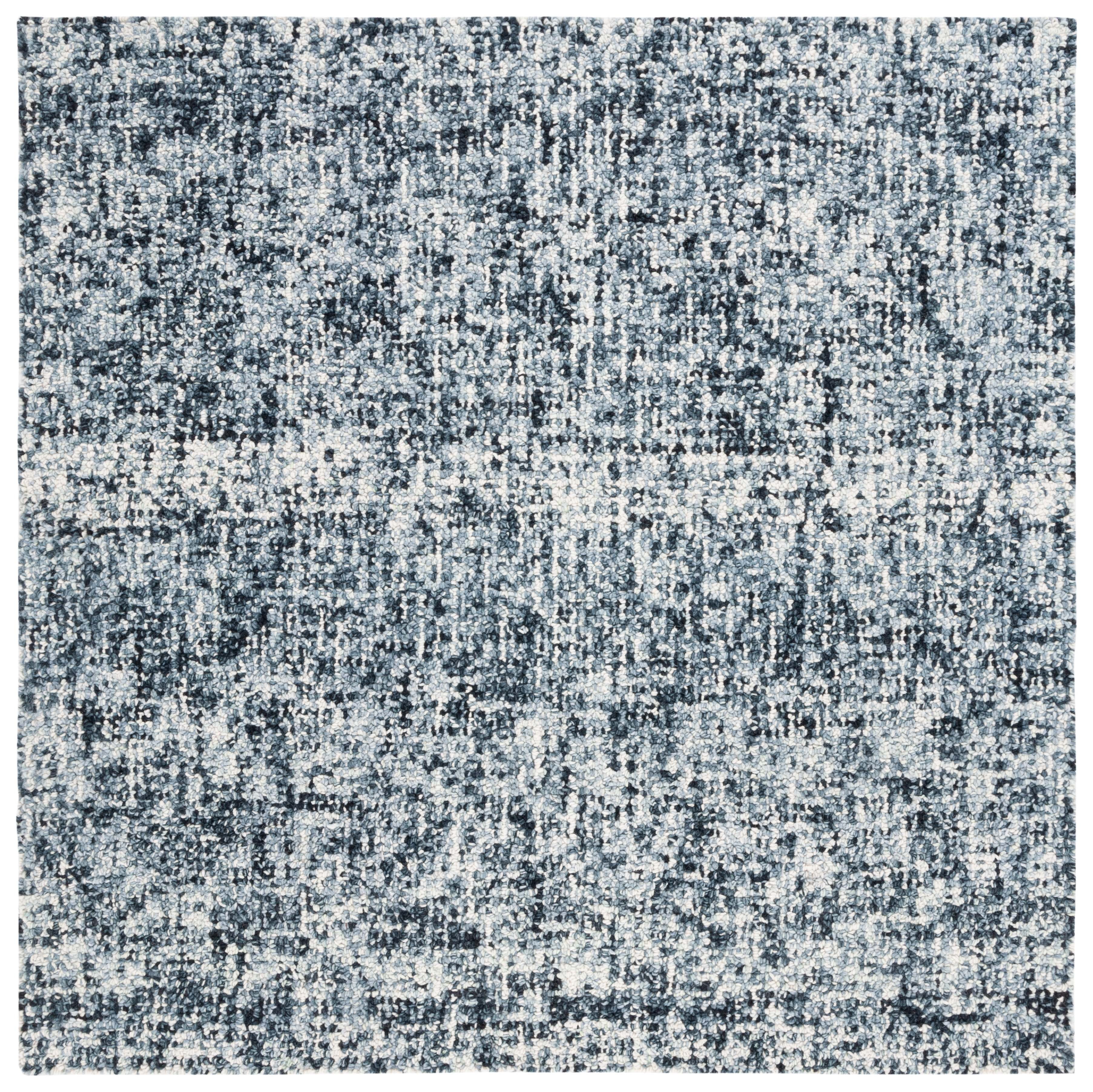 SAFAVIEH Abstract Ethelyn Solid Area Rug, Black/Ivory, 6' x 6' Square