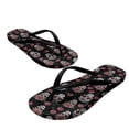 thumbnail image 5 of Chririnla Women's Skull Rose Print Flip Flops Casual Arch Support Lightweight Soft Footbed Slides Sandals Non-Slip Quick Dry Slip On Vacation Beach Slides Sandal, 5 of 7