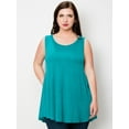 thumbnail image 3 of Made by Johnny Women's Solid Sleeveless Tunic for Leggings Swing Flare Tank Tops S-5XL Plus Size XXXXXL JADE, 3 of 6