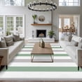 thumbnail image 4 of Fruit Green Grey Stripe Washable Living Room Rugs 5'x7', Classic Modern Low Pile Throw Large Area Rugs Non-Slip Sturdy Edge Binding Carpet for Dining Room Bedside Kitchen, 4 of 9