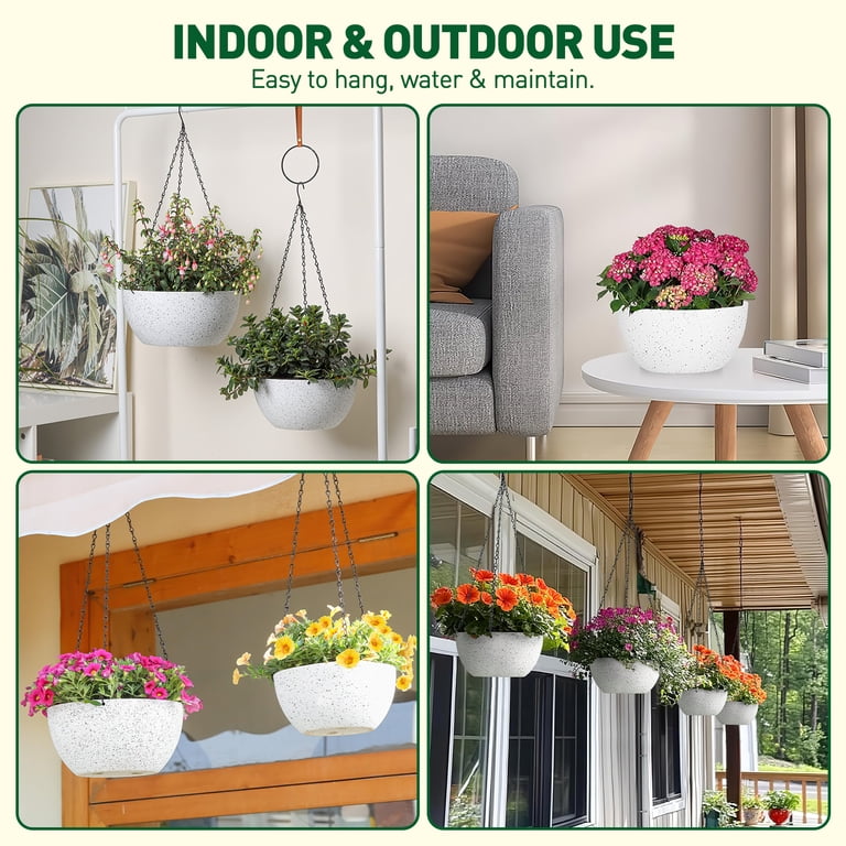 2-Pack Hanging Planters with Chains, 9 Inch photo 6