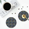 thumbnail image 4 of Vsdgher Rocket Space Leather Coasters for Drinks, Durable Drink Coasters 4 Set for Tabletop Protection, Luxurious Home Décor and Housewarming Gift ( {designName})Round Shape, 4 of 6
