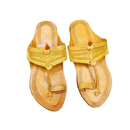 Unisex Pure Leather Sandals Handmade Kolhapuri Chappal Slipper Flats Ethnic Shoes Traditional Slides & Sandals Designer Indian Footwear