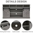 thumbnail image 4 of Furrnook TV Stand Sliding Barn Door Modern&Farmhouse Wood Entertainment Center, Storage Cabinet Table Living Room with Adjustable Shelves for TVs Up to 65" (Gray, Farmhouse with Open Shelf), 4 of 9
