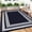 Black blue/white, variant on Reversible Outdoor Patio Rug Waterproof Plastic Straw, Modern Geometric Area Rug for Indoor Outdoor Use, Lightweight Foldable Mat for RV, Deck, Porch, Balcony, Backyard