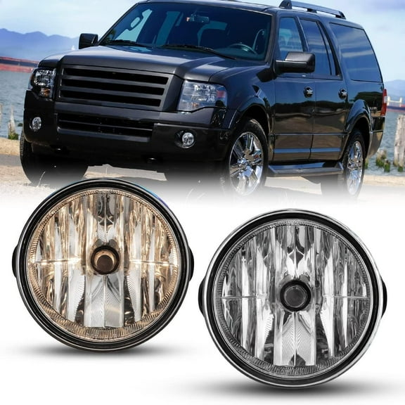 1 Pair Fog Lights Lamps Assembly Compatible with 2007-2014 Ford Expedition,OEM Replacement Fog Lamps for 2008-2011 Ford Ranger,Clear Lens With Bulbs-H10 12V 42W