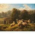 thumbnail image 3 of Robert Eberle 14x12 Black Modern Framed Museum Art Print Titled - An Encounter on the Sheep Pasture, 3 of 5
