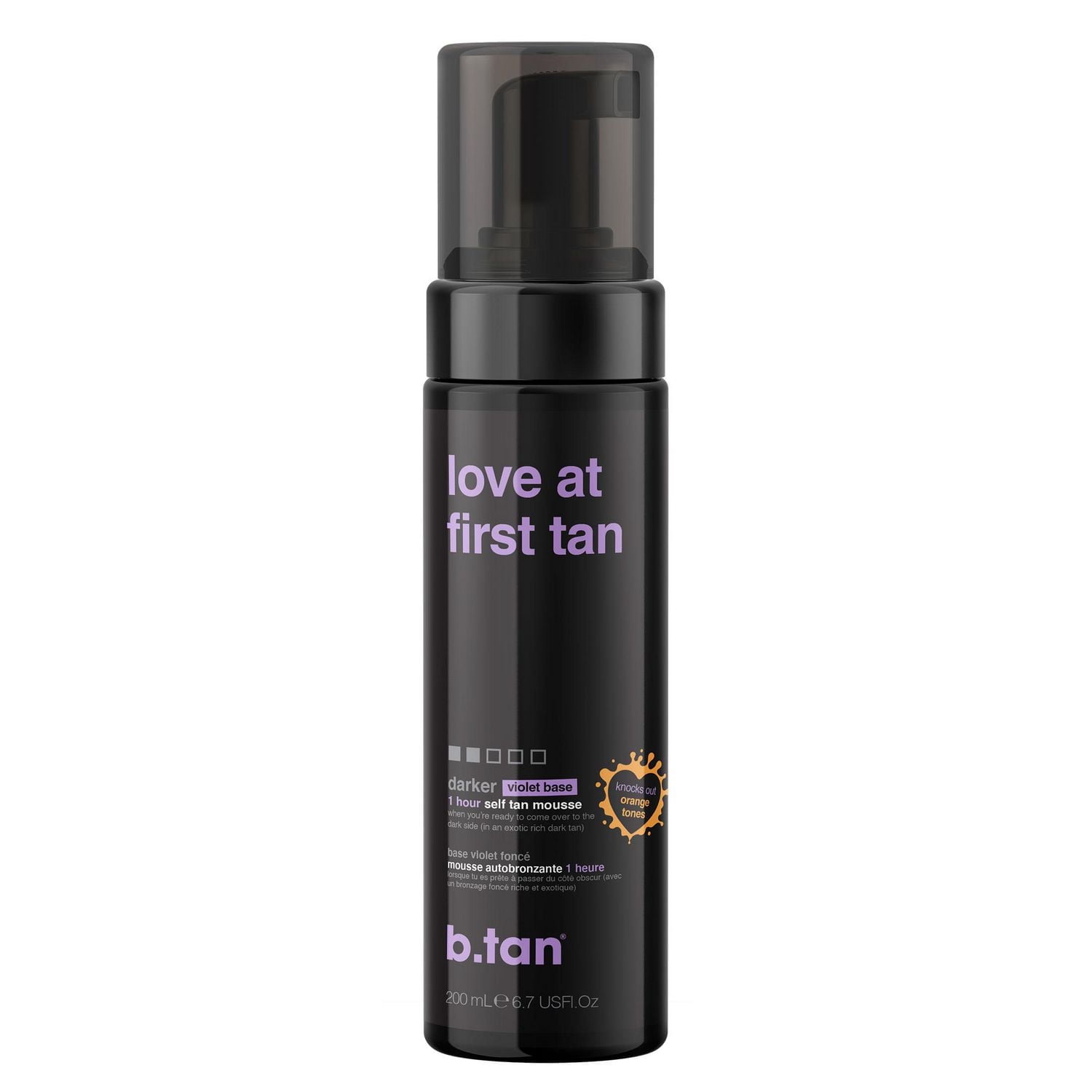 B.tan Love at First Tan 1 Hour Express Mousse Autobronzante mousse autobronzante 1 heure de base violette