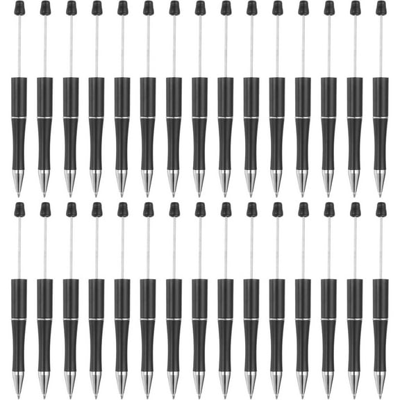 WuPing 30 Pcs Pens Beadable Pens 1.0mm Black Ink DIY Pens Halloween Pens Ballpoint Pens (Black, Gold, Blue, White, Yellow)