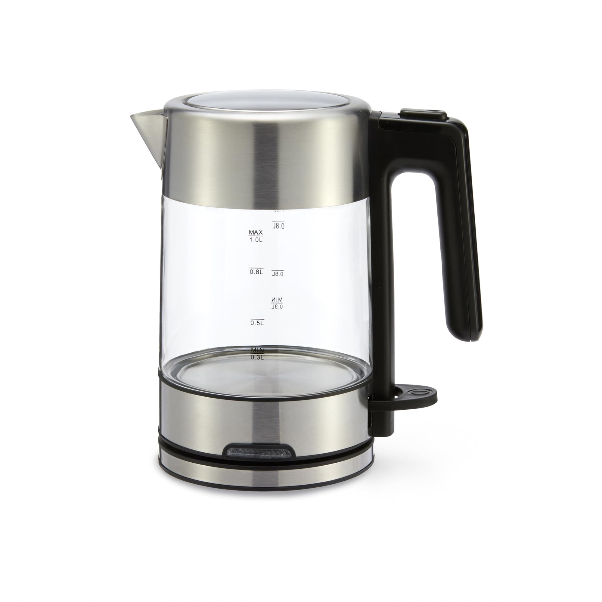 Electric Kettle with Glass Carafe for Tea and Coffee, Fast Boiling, Auto Shut-Off, Boil-Dry Protection, Temperature Control, Removable Filter, 1 Liter, 1500W, BPA-Free