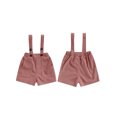 thumbnail image 2 of Michellecmm  Boy Girl Suspender Shorts Solid Color Corduroy Shorts Overalls, 2 of 9