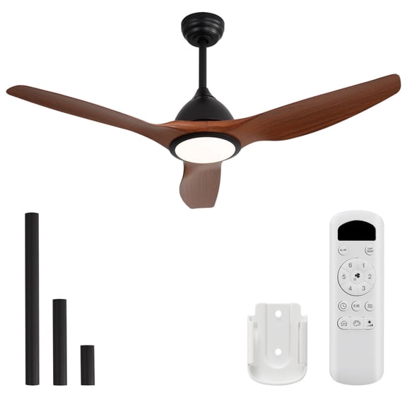 Sofucor 52 Inch Ceiling Fan with Lights, Dimmable, Remote, 6-Speed, 3-Timer, Reversible, ABS Blades