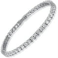 thumbnail image 3 of Women's Baguette Cut Iced Out Diamond Watch - Drop it Down with This Bling'ed Out Crystal Tennis Bracelet on Your Wrist Ladies! - ST10372MLA-TB (ST10372MLA Metal SLV Lime/Lime- TB), 3 of 7