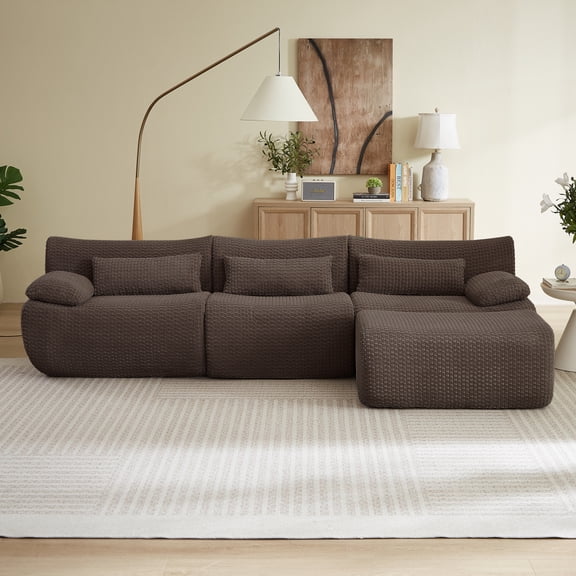 L Sofa, Cloud Boneless Couches for Living Room, Modern Modular Sectional Sofa, Oversized