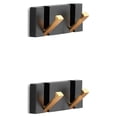 thumbnail image 2 of Matsuzay Ganchos Sin perforación Montado en la pared Perchero plegable No se oxida Chaquetas para el hogar Organizador Autoadhesivo Dormitorio oro negro 2 gancho 2Conjunto, 2 of 6
