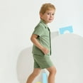 thumbnail image 2 of ESHOO 1T-5T Toddler Boys Summer Shorts Outfits Cotton Button-Down Shirts + Shorts Set, 2 of 8