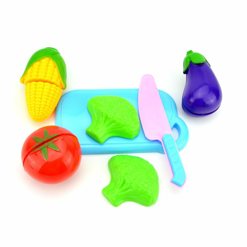 6X/set Kitchen Fruit Vegetable Food Pretend Role Play Cutting Set Toys Affordabl 
