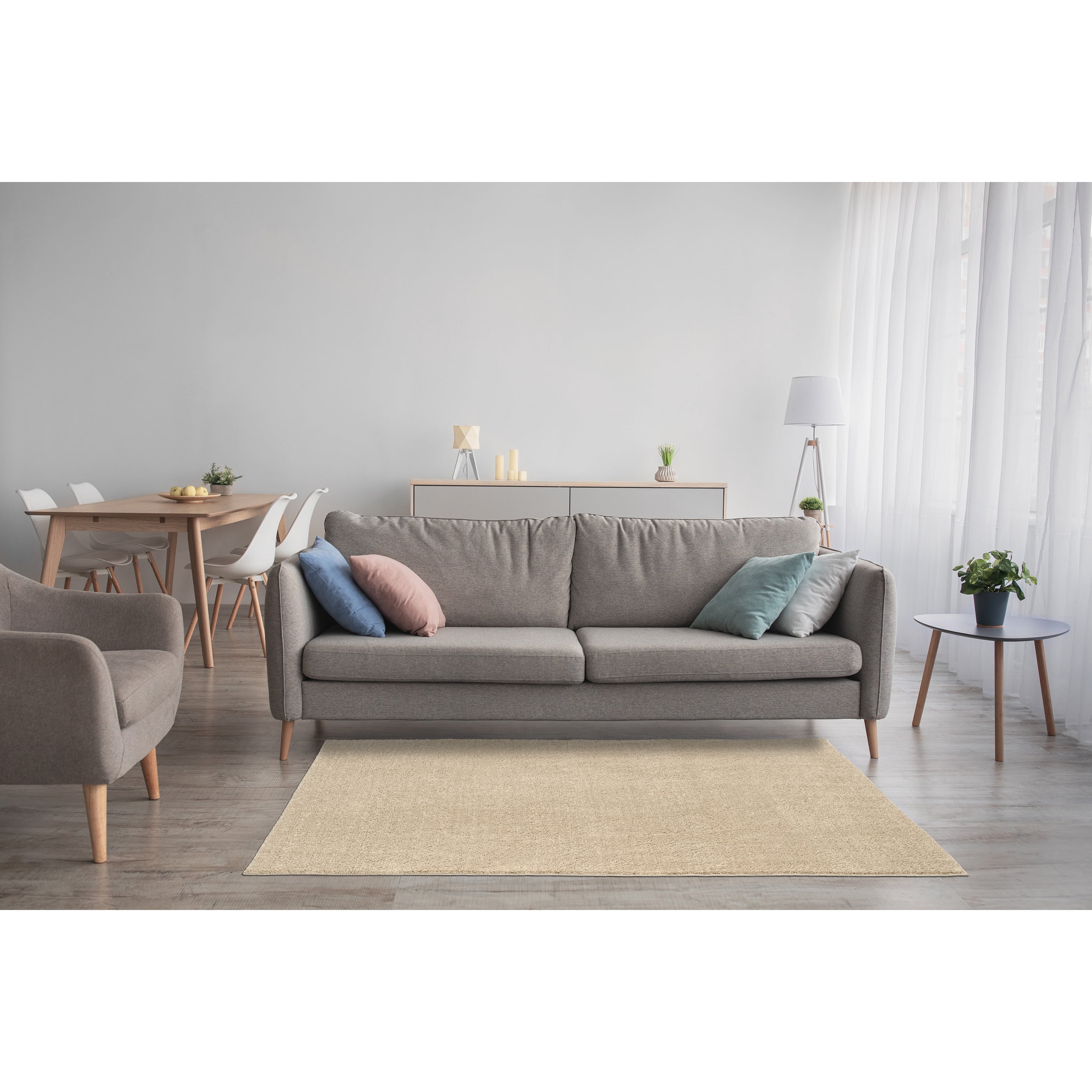 Garland Rug Palmer Plush Washable Champagne Indoor Area Rug, 4' x 6'