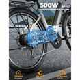 thumbnail image 6 of YareYi Roamer ST 26" Electric Bike for Adults, Step-Through Commuter E Bike, 500W Rated Motor, 28 MPH, 48V 11Ah Removable Battery, 62-Mile Range, City Cruiser Ebike, Green, 6 of 8