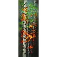 thumbnail image 3 of Atelier B Art Studio 11x24 Black Modern Framed Museum Art Print Titled - COLORFUL DOTTED LEAVES BIRCHES, 3 of 5