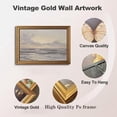 thumbnail image 5 of Gold Framed Wall Art Vintage Canvas Wall Art Aesthetic Coastal Landscape Sea Sky Artwork Prints Picture for Living Room Bedroom Farmhouse Bathroom Office Decor, 8x10, 5 of 8