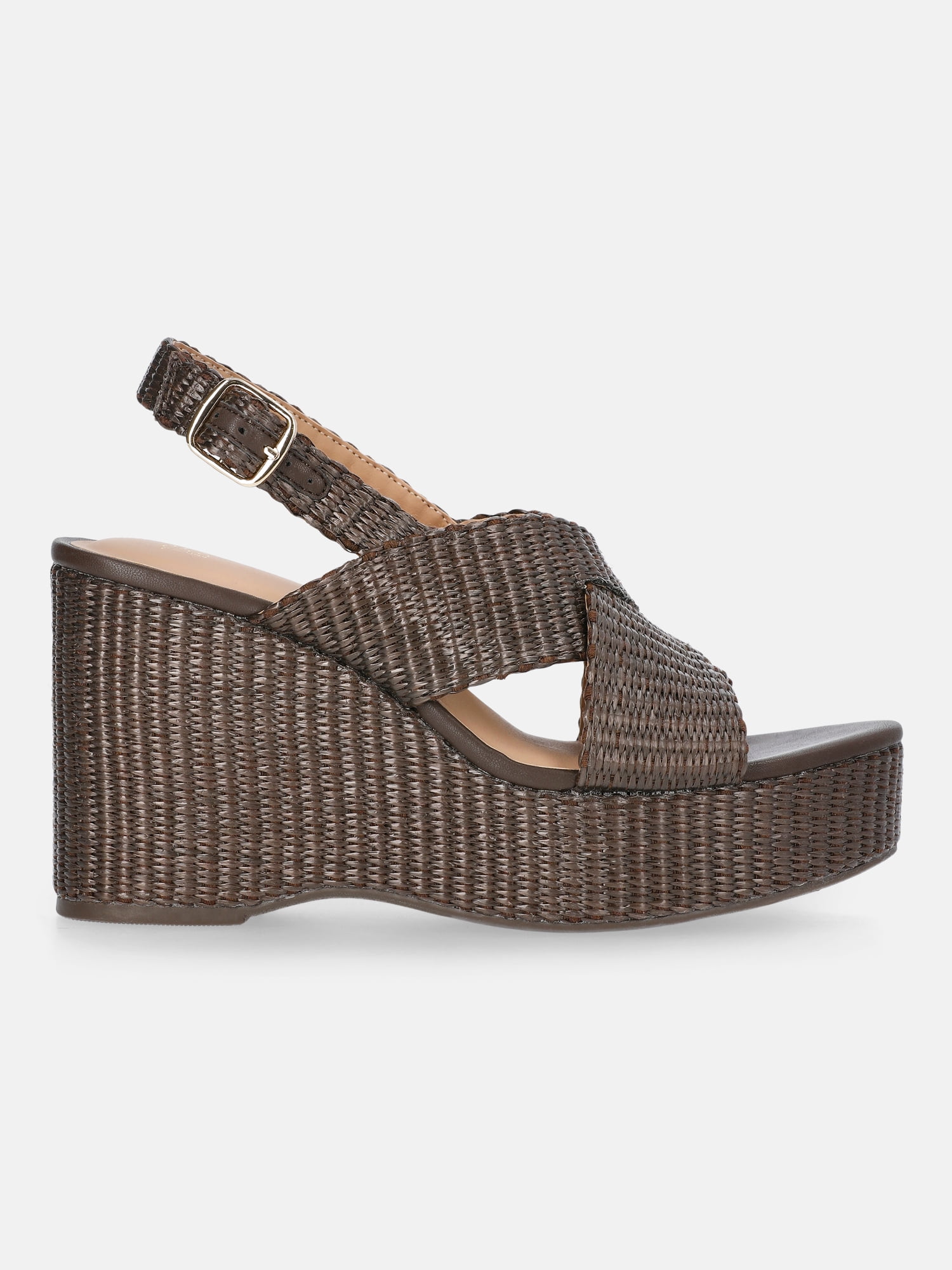 Time and Tru Women's Crossband Wedge Sandals