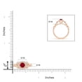 thumbnail image 5 of ANGARA Natural Nature Inspired Ruby Halo Ring with Leaf Motifs in 14K Rose Gold for Women (Size-4mm) | July Birthstone, Birthday, Anniversary, Jewelry Gift for Women | Natural Ruby Ring, 5 of 9