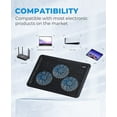 thumbnail image 4 of HV-F2056 15.6"-17" Laptop Cooler Cooling Pad - Slim Portable USB Powered (3 Fans), Black/Blue, 4 of 9