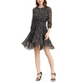 thumbnail image 1 of INSPIRE CHIC Robe Fleurie pour Femme Manches Froncées Robes Smockées L Bleu Marine, 1 of 6