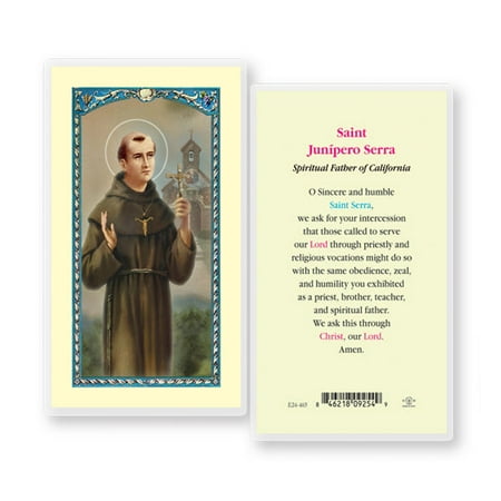 

Saint Junipero Serra Laminated Catholic Prayer Holy Card with Prayer on Back Pack of 25