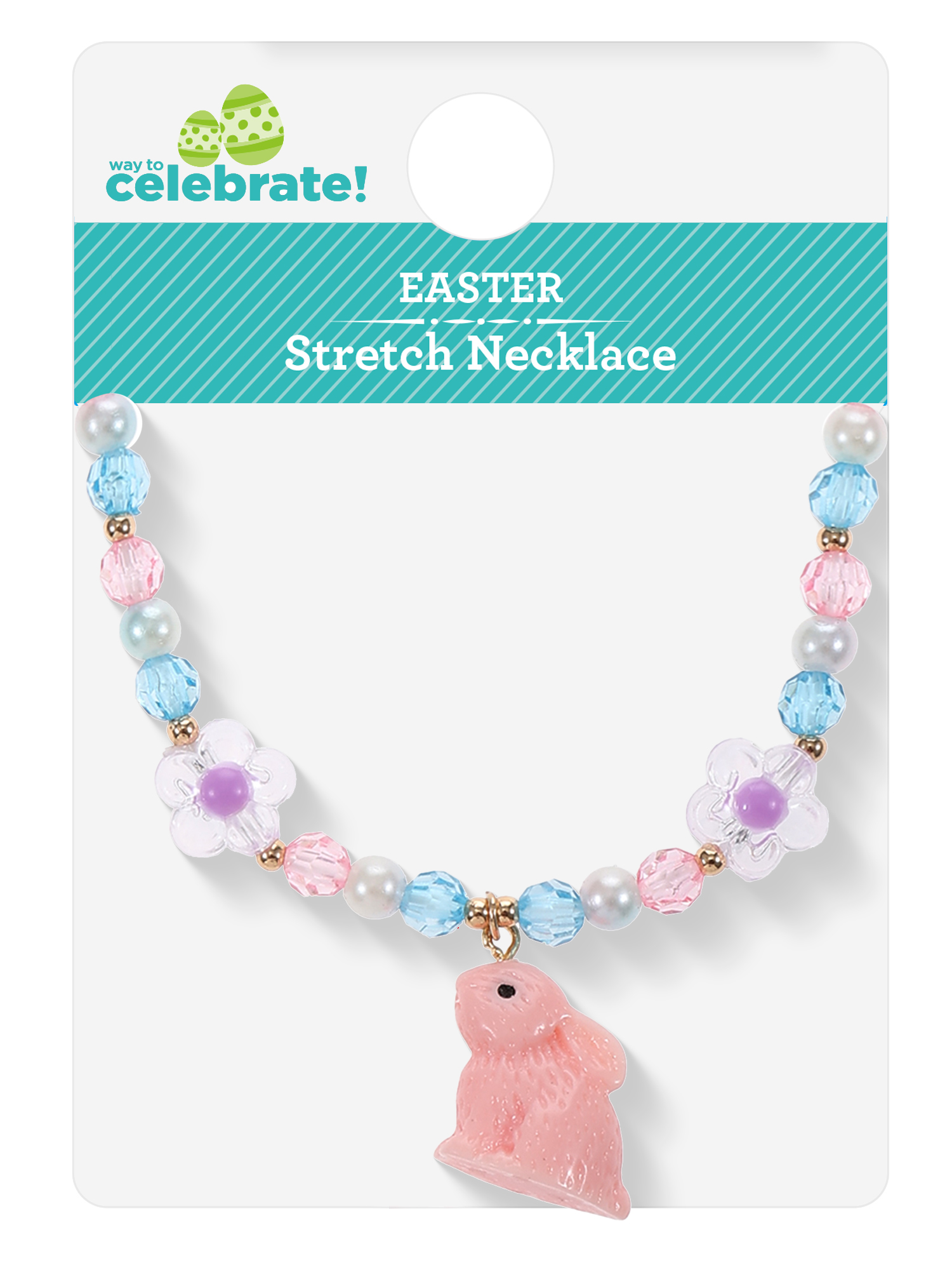 Way to Celebrate Easter Beaded Bunny Necklace