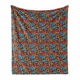 thumbnail image 1 of Nature Art Soft Flannel Fleece Blanket, Garden Blooms Tulip Bouquets Aster Daisy Petals Along Ornamental Dots Hand Drawn, Cozy Plush for Indoor and Outdoor Use, 50" x 70", Multicolor, by Ambesonne, 1 of 5