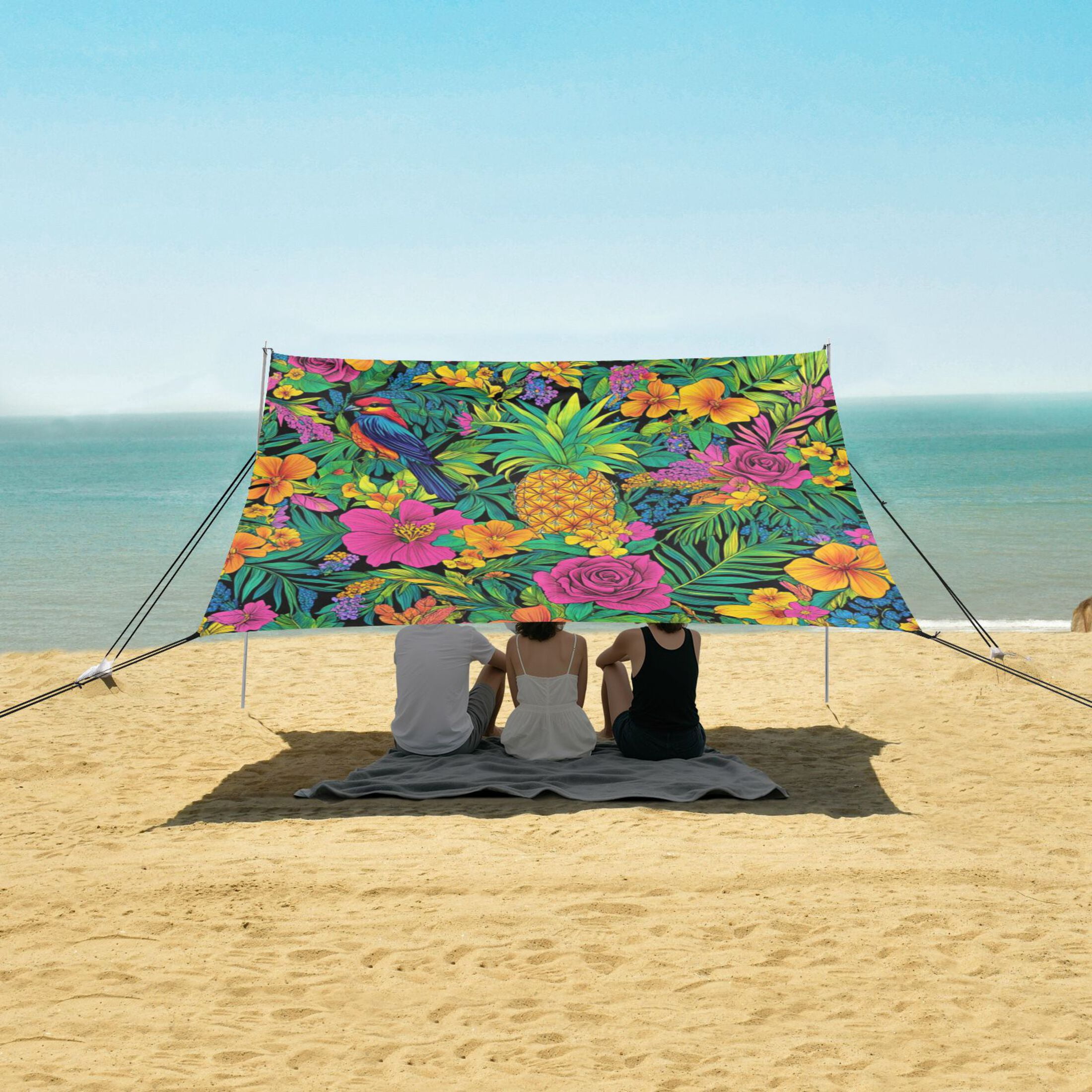 Wobogo Giant Starfish Oil Painting Beach Tent Camping Sun Shelter