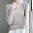 thumbnail image 2 of Long Sleeve Sweater for Women, Slim Fits Knit Crew Neck Sweaters, Fall Casual Versatile Basic Layering Tops, 2 of 4