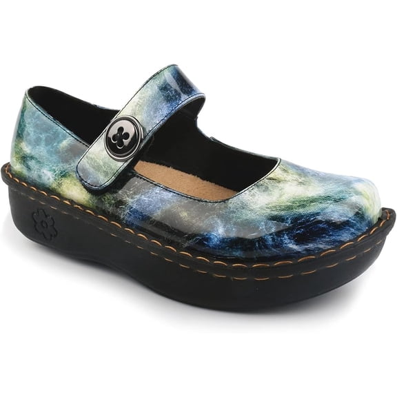 GLOLILY Women's Clogs Shoe, Round Toe Blue, Size 10