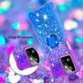 thumbnail image 5 of Slim Fit Phone Case for Motorola G Power 2023, Shiny Bling Quicksand Effect TPU Bumper Ring Bracket Case,Four Corners Heavy Anti-Fall Protection Cover for Moto G Power 2023,Purple Blue, 5 of 7