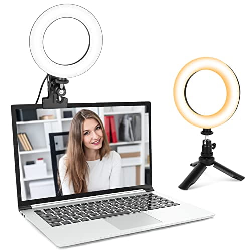 UBeesize Video Conference Lighting Kit, LED Ring Light with Clip and Stand for Computer, Selfie Light for Zoom Meetings,Live Streaming,YouTube,TikTok