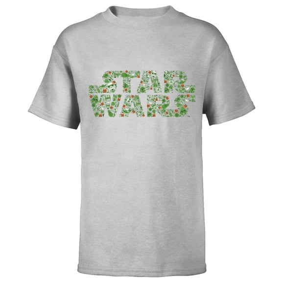 Star Wars Logo Christmas Collage Holiday Standard - Short Sleeve T-Shirt for Kids – Customized-Athletic Heather