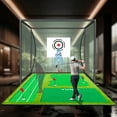 thumbnail image 4 of YUNIC 16 ft x 10 ft Golf Putting Green with Elevation Slope – Premium Nylon Professional Training Mat (5-Hole) for Home, Garage, Office & Outdoor Practice, 4 of 6