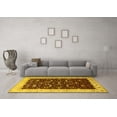 thumbnail image 3 of Ahgly Company Machine Washable Indoor Round Persian Yellow Traditional Area Rugs, 8' Round, 3 of 4